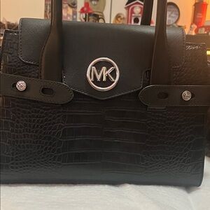 Michael Kors Black Croc-Patterned Tote